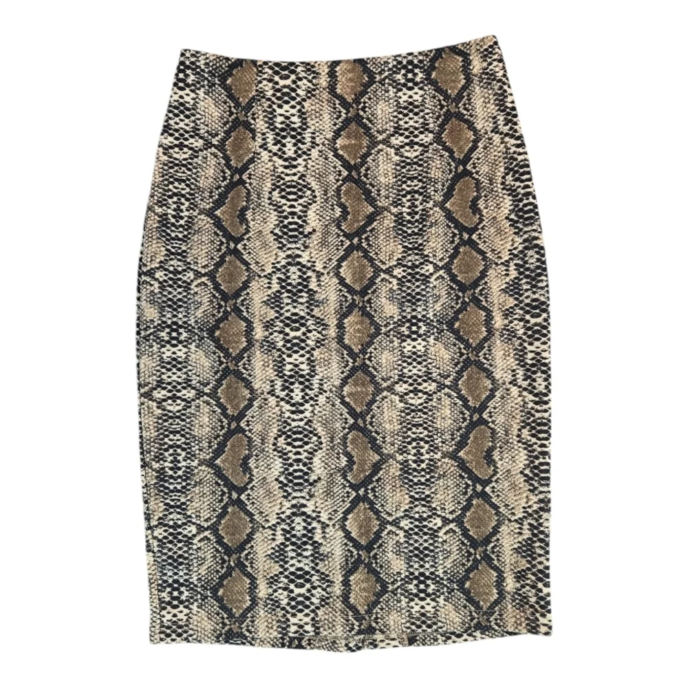 Kate Kasin Women Small Snakeskin Print Pencil Skirt  EUC Office Business Classic